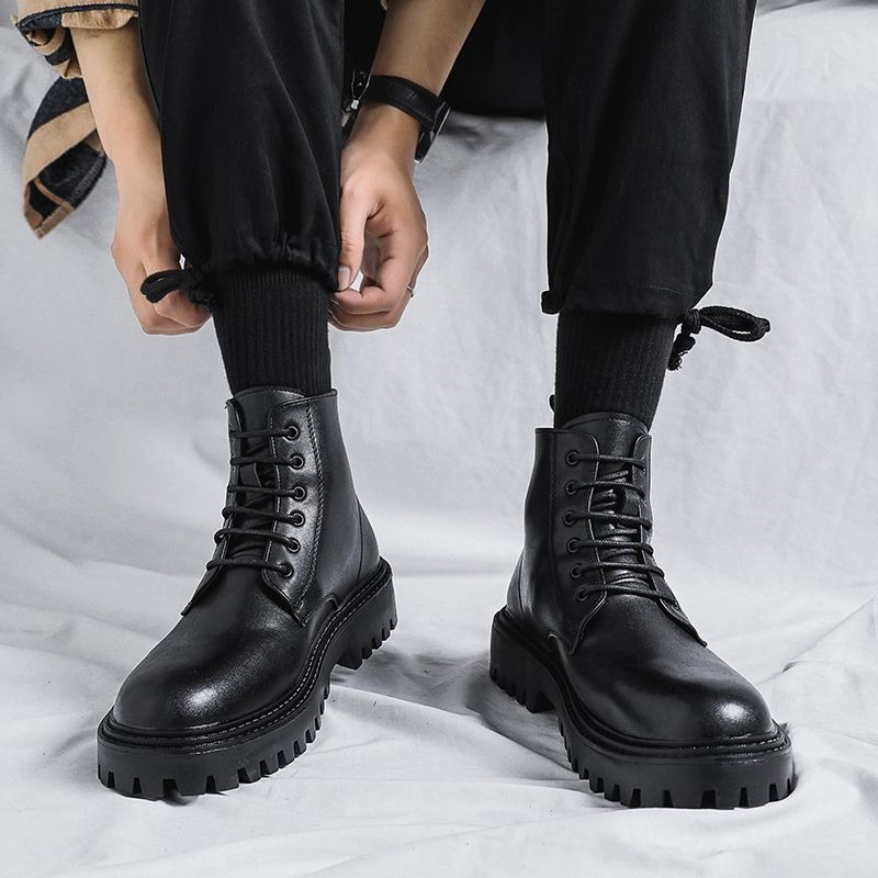 Bottes en cuir pour hommes, st - Men'S Shoes With Height Increase avis et prix